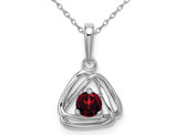1/3 Carat (ctw) Natural Garnet Pendant Necklace in 14K White Gold with Chain